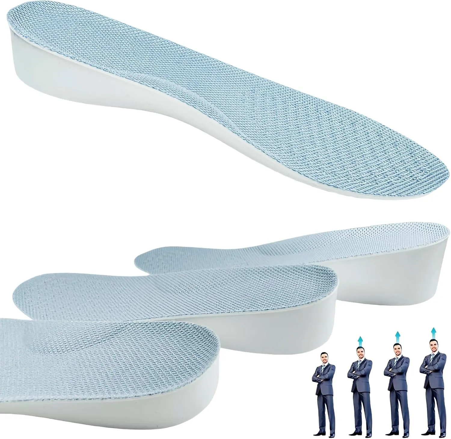 Brandone Height Insoles 1,2,3 Inch,Height Increase Insoles,Height Boosters,Orthopedic High Pads,Shoe Heel Lifts,Shoe Inserts Men Height,Heel Lifts for Achilles Tendonitis (10.12''Lx0.8''UP) (1 Pair)