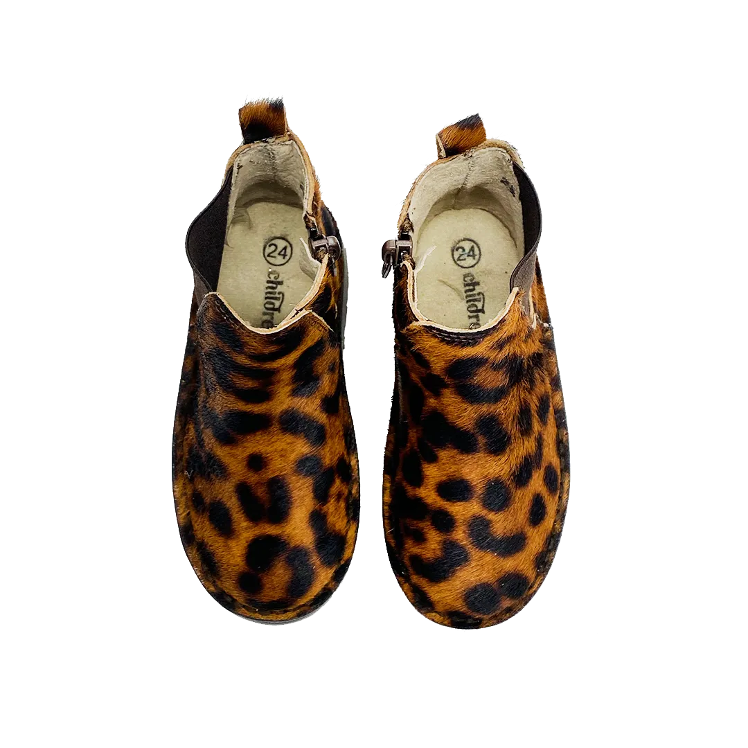 Childrenchic Suede Chelsea Boot - Leopard