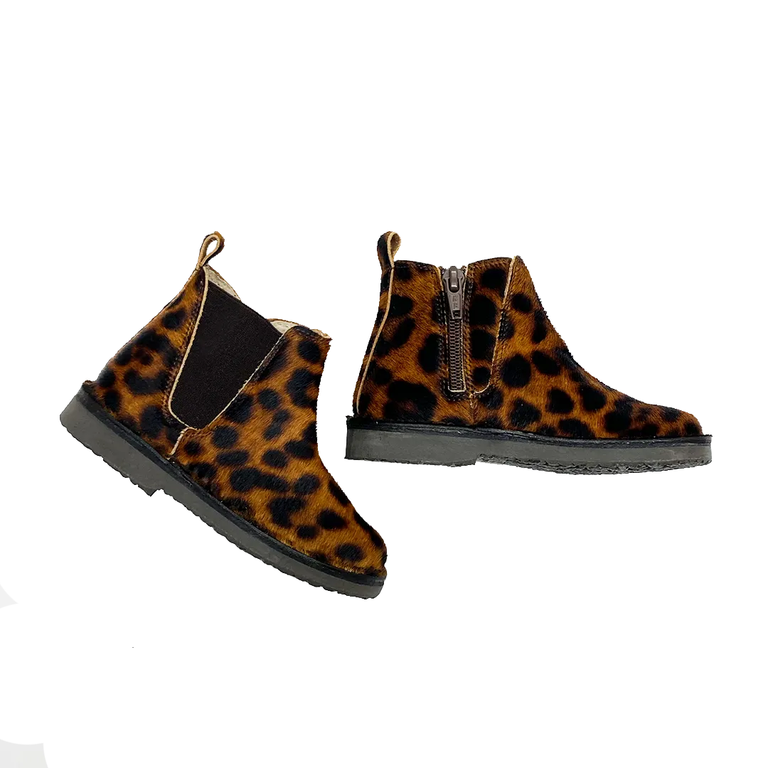 Childrenchic Suede Chelsea Boot - Leopard