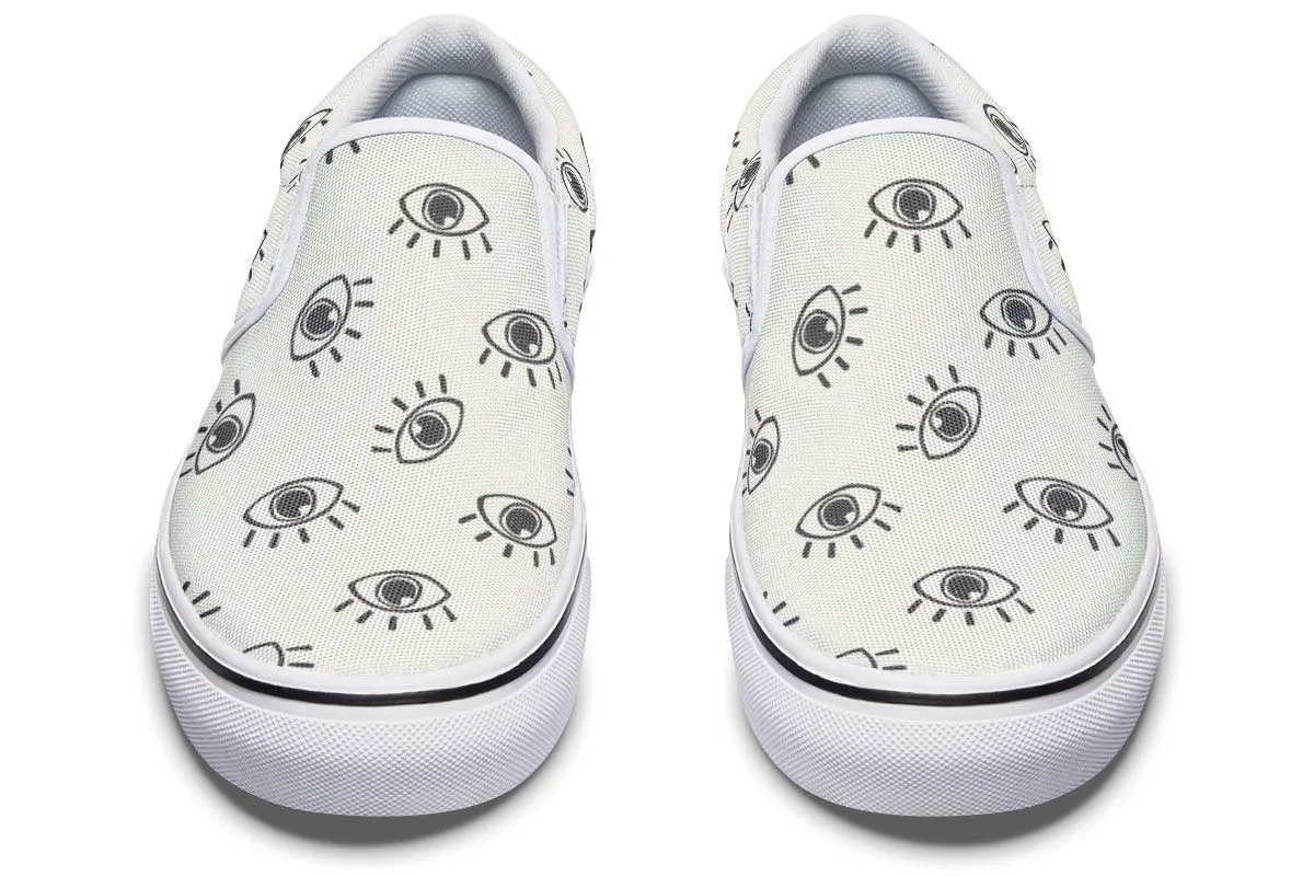 Eye Pattern Slip-On Shoes