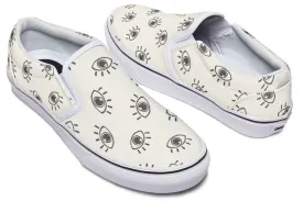 Eye Pattern Slip-On Shoes