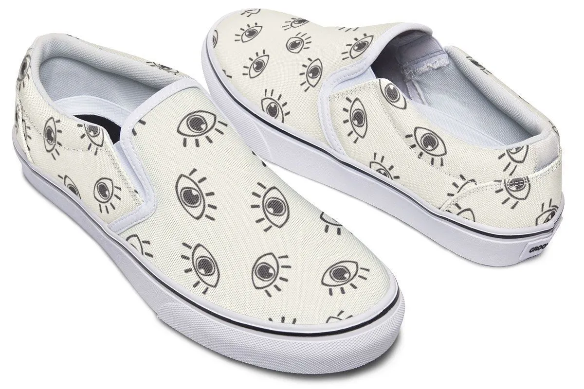Eye Pattern Slip-On Shoes