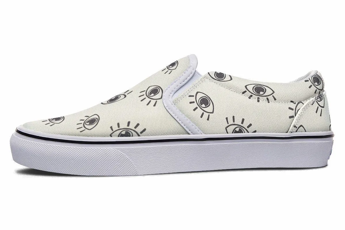 Eye Pattern Slip-On Shoes