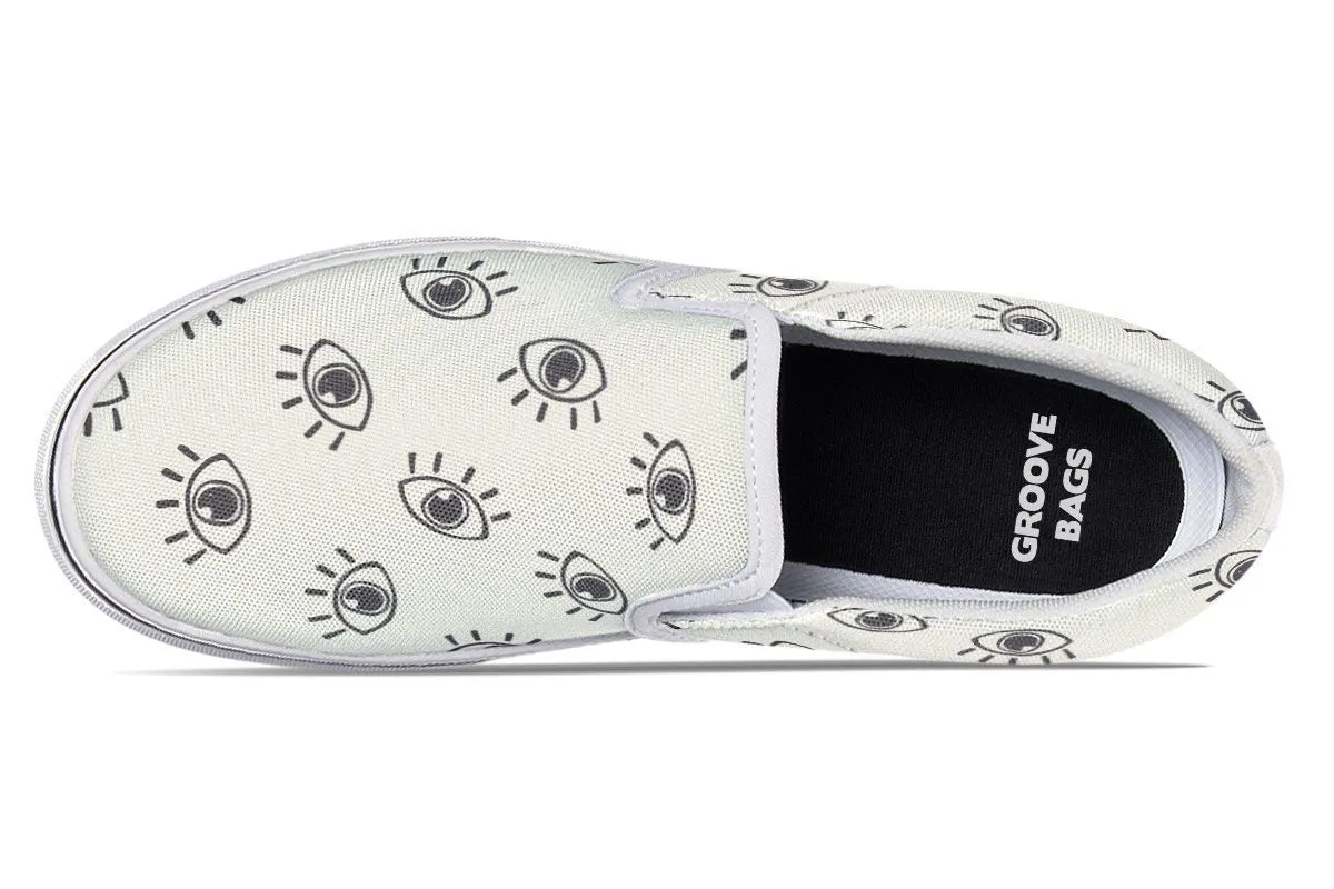 Eye Pattern Slip-On Shoes