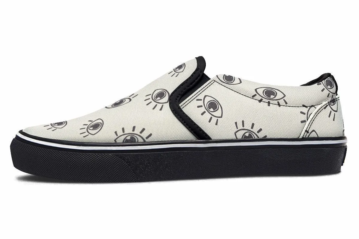 Eye Pattern Slip-On Shoes