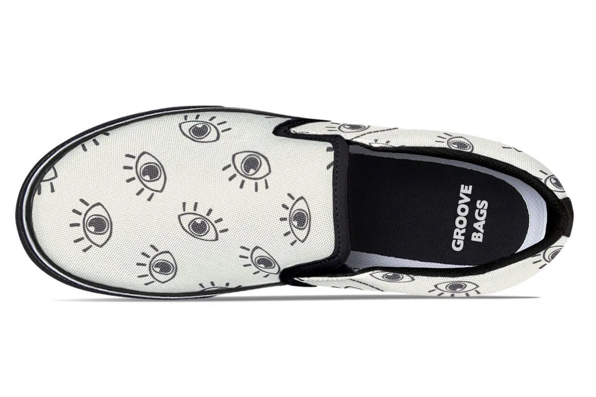 Eye Pattern Slip-On Shoes