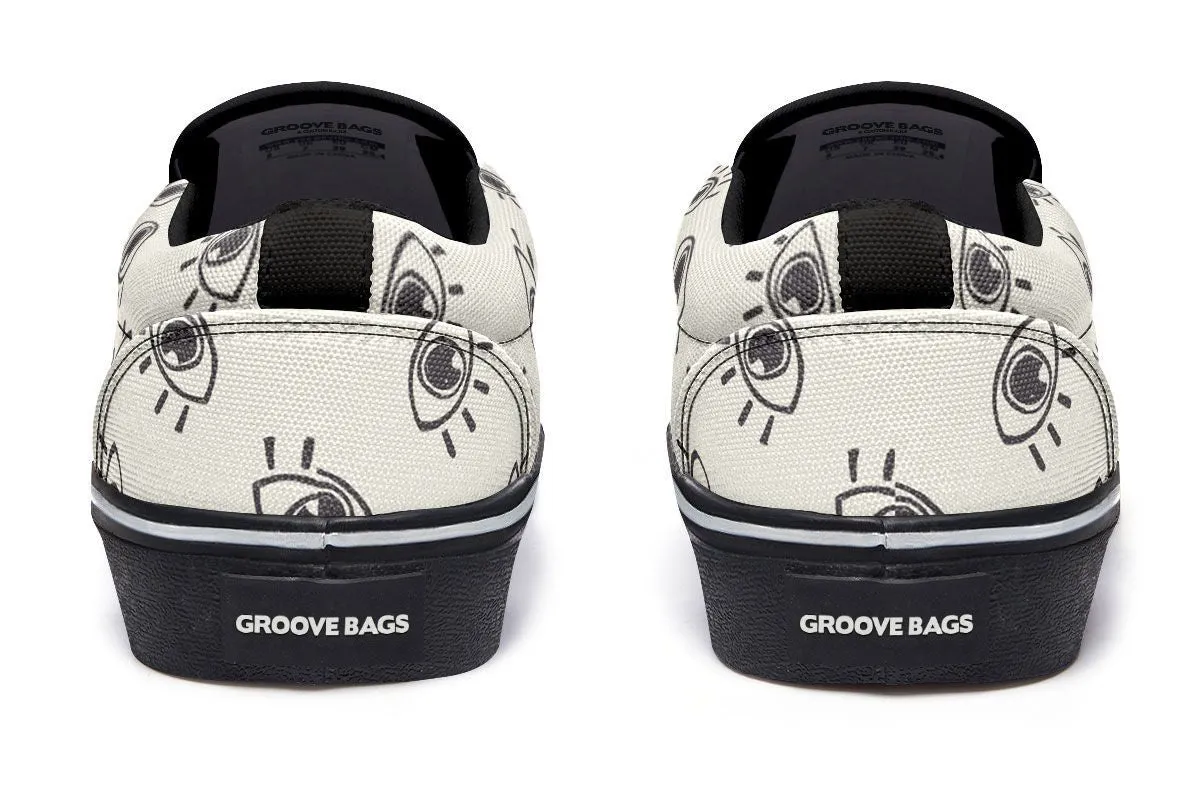 Eye Pattern Slip-On Shoes