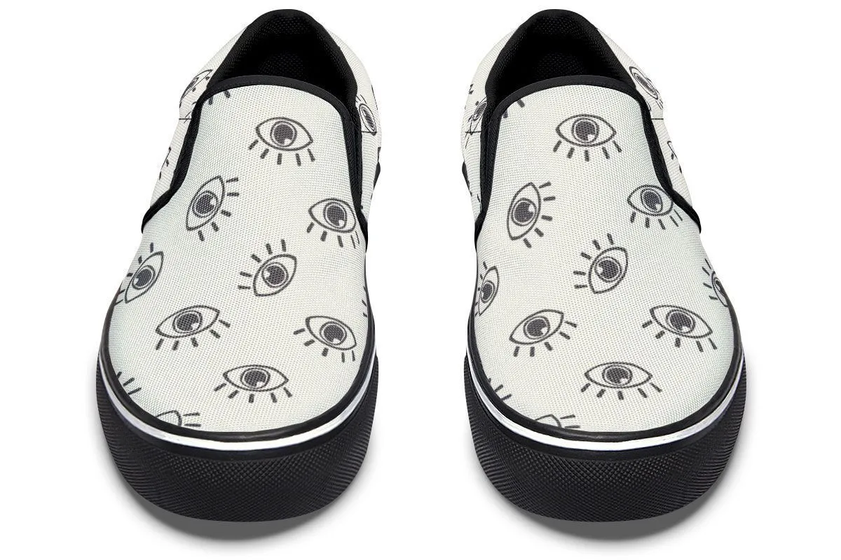 Eye Pattern Slip-On Shoes