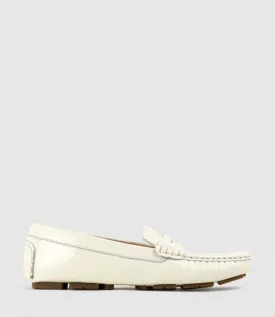 GRACEY Driving Moccasin in Bone Patent