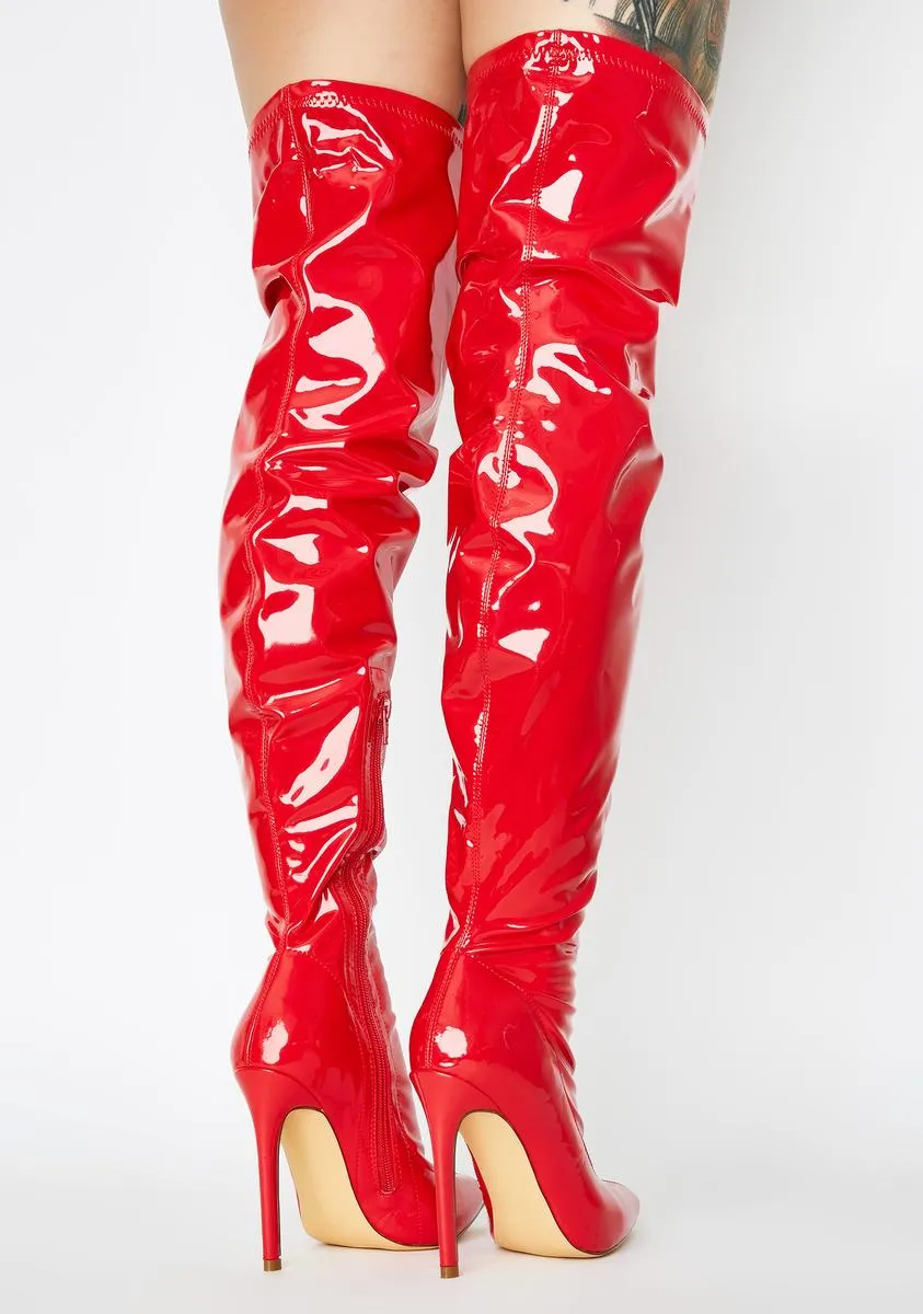 Hell Draw The Line Vinyl Boots