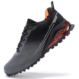 Kricely Men's Trail Running Shoes Casual Fashion Sneakers for Men Tennis Cross Training Shoe Outdoor Non-Slip Walking Footwear Grey