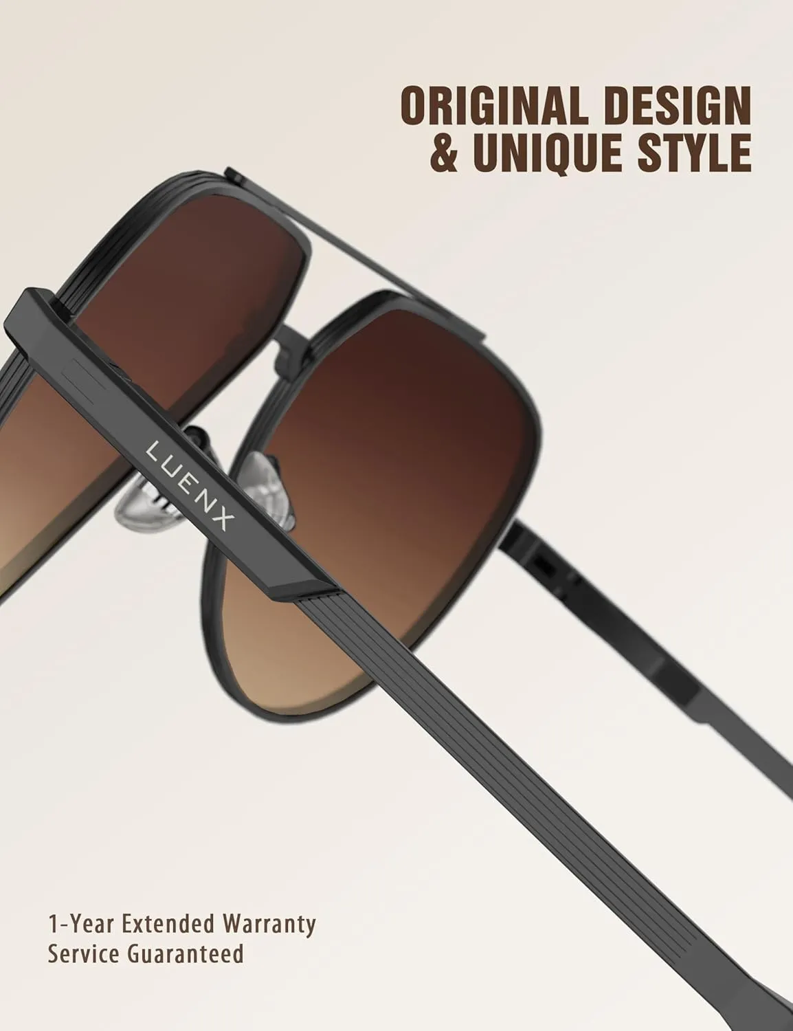LUENX Aviator Sunglasses for Men Women Polarized Trendy Sun Shades UV 400 Protection