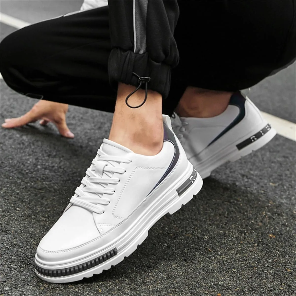 Men's Elevator Shoes Breathable Anti-Slip Height Increase Walking Footwear Fashion Lace-Up Formal Oxford
