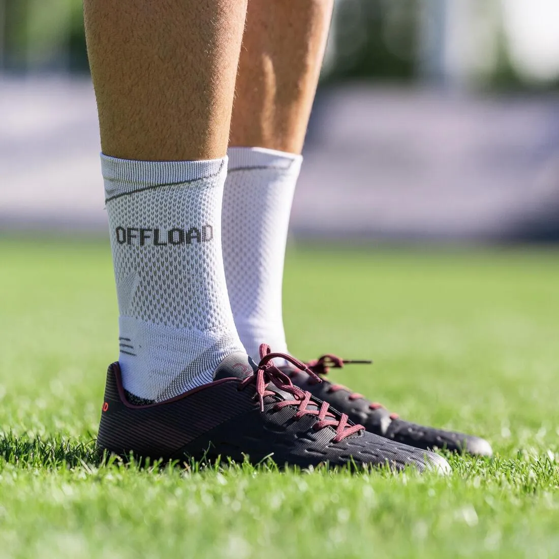 Men's Moulded Dry Pitch Rugby Boots Advance R100 FG - Black/Burgundy