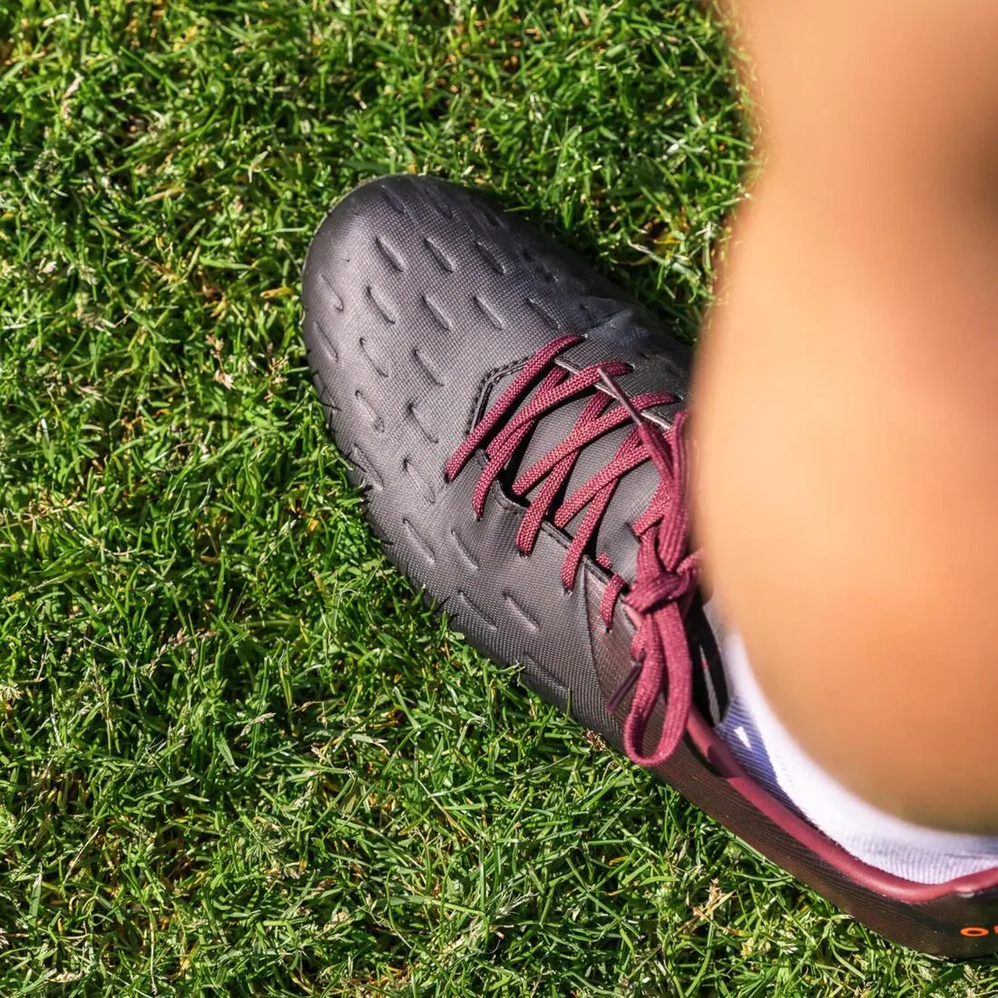 Men's Moulded Dry Pitch Rugby Boots Advance R100 FG - Black/Burgundy