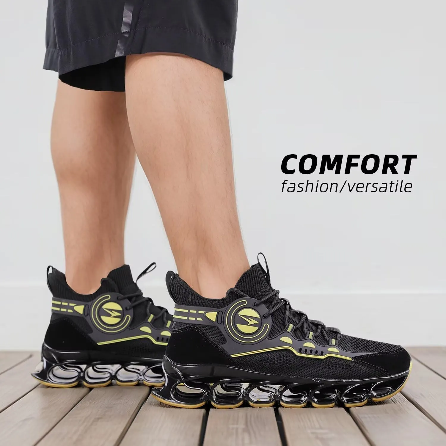 Men's Running Shoes Fashion Sneakers Breathable Blade Non Slip Walking Shoes Gym Sport Trainer Athletic