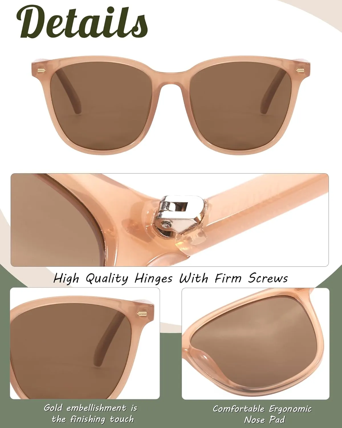 Myiaur Polarized Sunglasses for Women, Square Mirrored Trendy Shades with UV Protection Reduce Glare Sun Glasses
