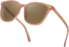 Myiaur Polarized Sunglasses for Women, Square Mirrored Trendy Shades with UV Protection Reduce Glare Sun Glasses