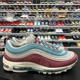 Nike Air Max 97 Light Taupe Geode Teal Team Red Shoes AQ4126-202 Men's Size 11.5