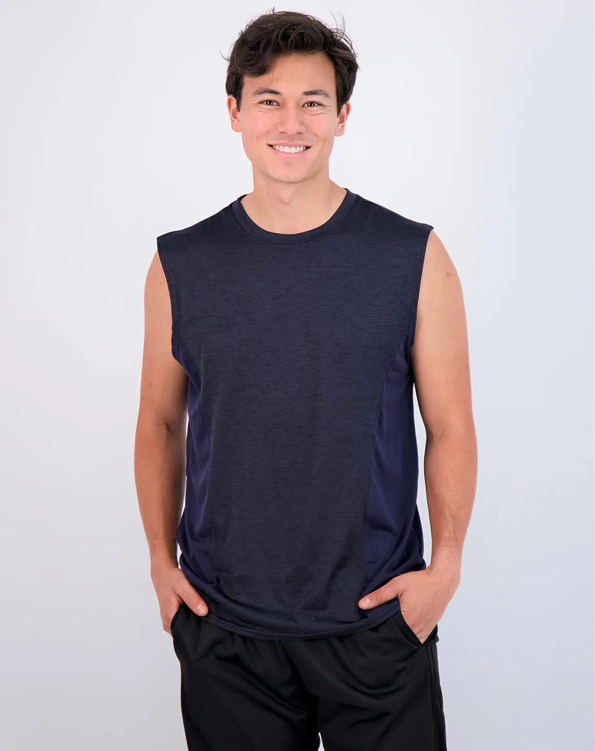 Real Essentials 3 & 5 Pack: Men's Dry-Fit Active Muscle Tank Top - Standard and Big & Tall Sizes (S-5XLT)