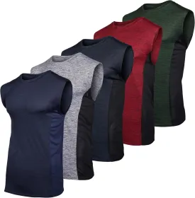 Real Essentials 3 & 5 Pack: Men's Dry-Fit Active Muscle Tank Top - Standard and Big & Tall Sizes (S-5XLT)