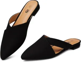 Rekayla Womens Mules Closed Pointed Toe Backless Loafer Shoes for Women