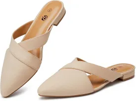 Rekayla Womens Mules Closed Pointed Toe Backless Loafer Shoes for Women