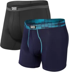 SAXX Underwear Co. Men's Underwear with Pouch Sport Mesh Boxer Brief Fly 2Pk