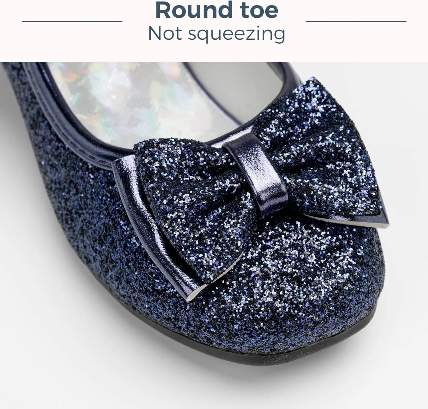 Stelle Girls Dress Shoes Glitter Princess Shoe Flower Mary Jane Low Heels Party Wedding Prom Footwear for Toddler Kids